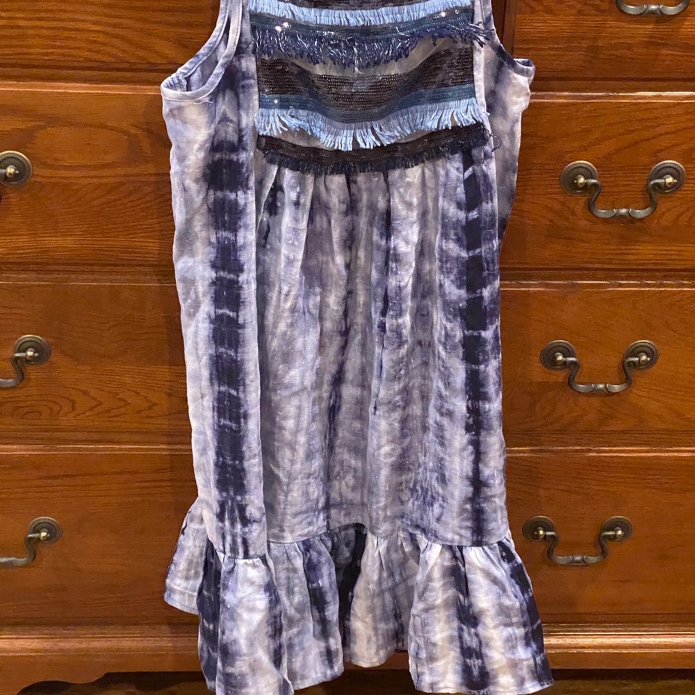 Kidpik blue tie dye girls Large dress